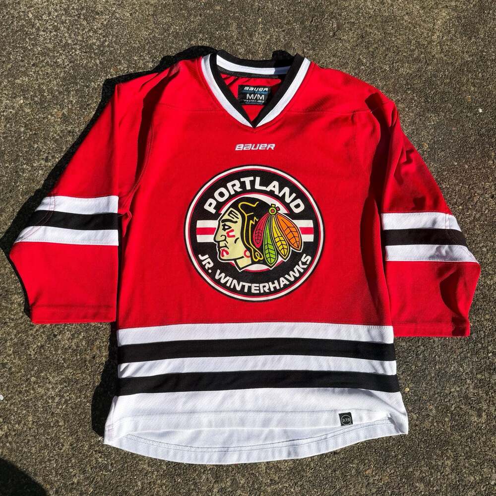 Bauer Youth M Portland Jr. Winterhawks Hockey Jersey #3 Wood